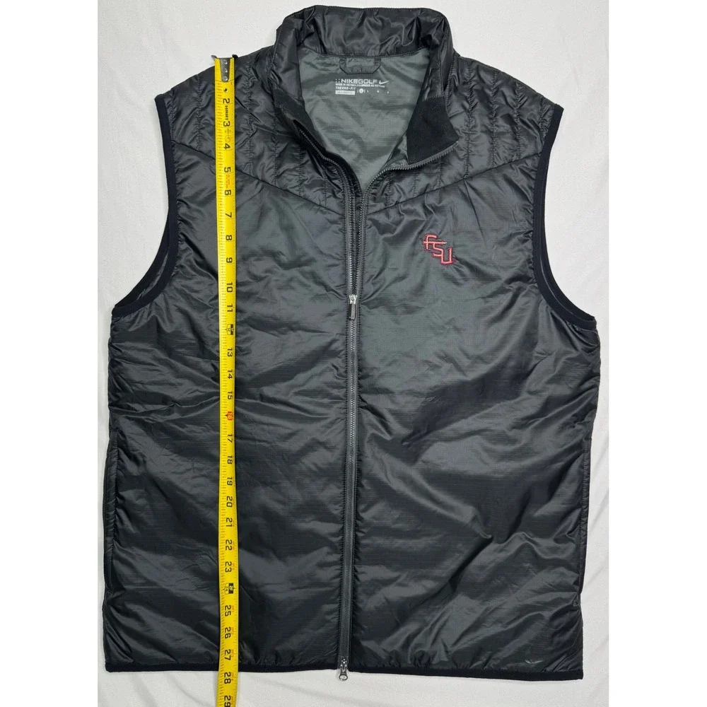 Nike Golf FSU Seminoles Therma-FIT Vest Mens Large Black Full Zip Outdoor